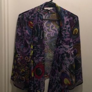 Alberto Makali Size M Cropped Sheer Kimono.